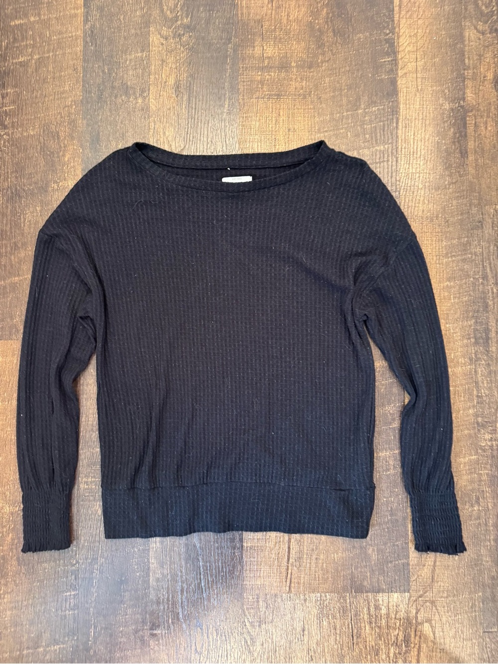 Lucky brand Black Ribbed Long-Sleeve Women's thermal top